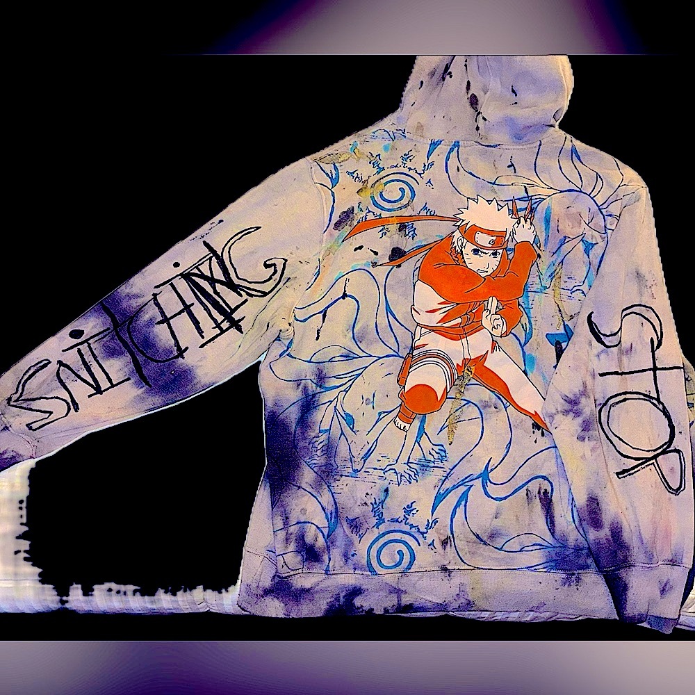 Hoody japanese 🆕 stop snitching anime oversized xl (xxl) hoodie NWOT TIE dye - Picture 7 of 17